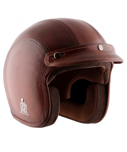 Axor Retro Jet Leather Congo Helmet - Coniac Dark