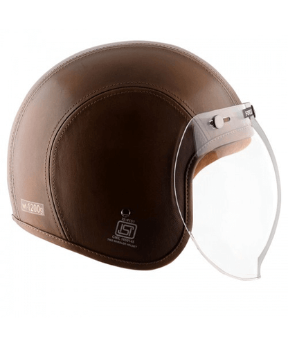 Axor Retro Jet Leather Forest Helmet - Green