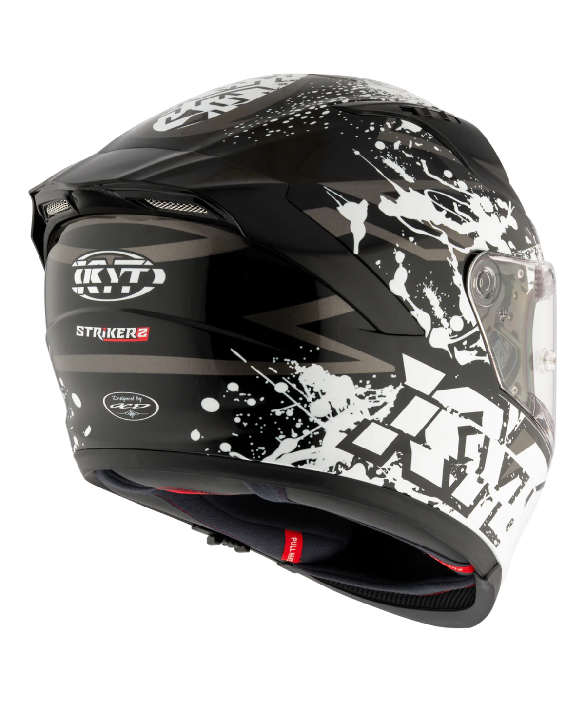 KYT Striker 2V Neutron Helmet - Gloss Black White - KYT Helmets