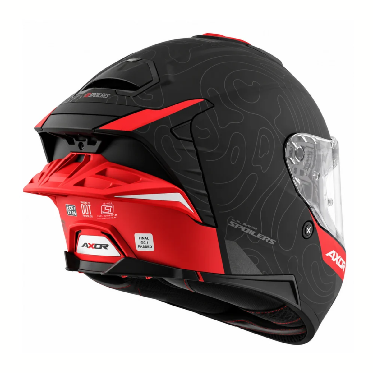 Axor Brutale Airwaves Dual Spoiler Helmet - Matt Black Red