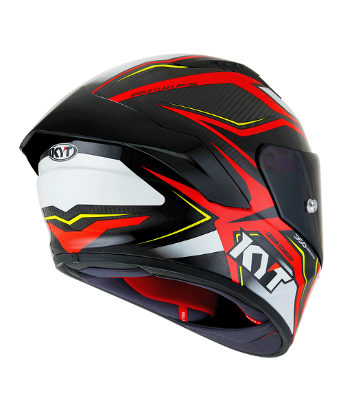 KYT NZ Race Carbon Stride Helmet - Red White - KYT Helmets