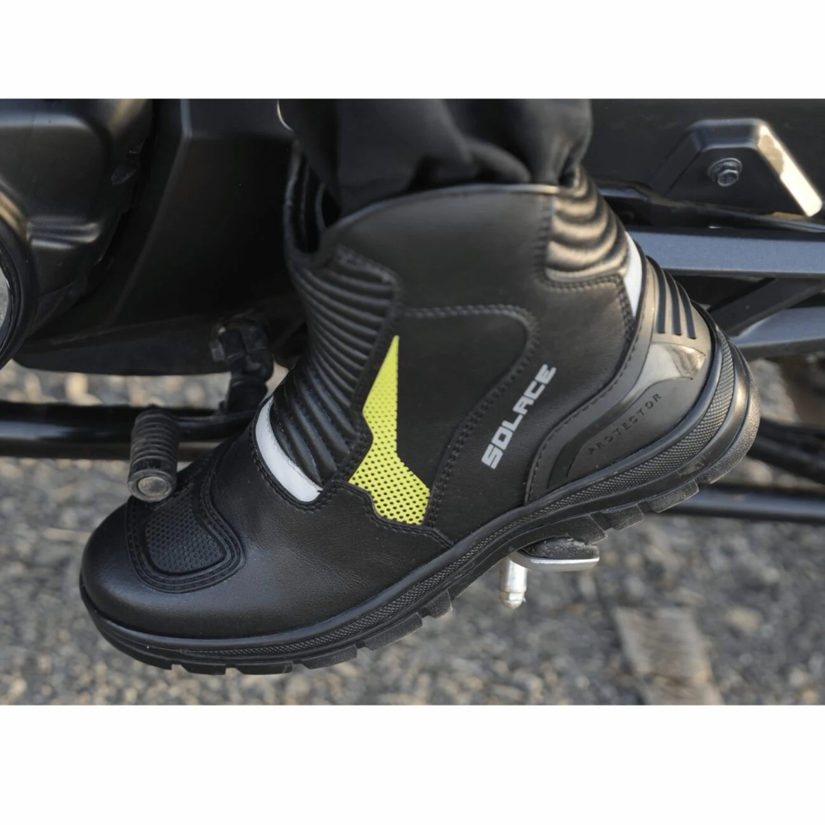 Solace Scout Motorcycle Boots - Black Neon - Solace