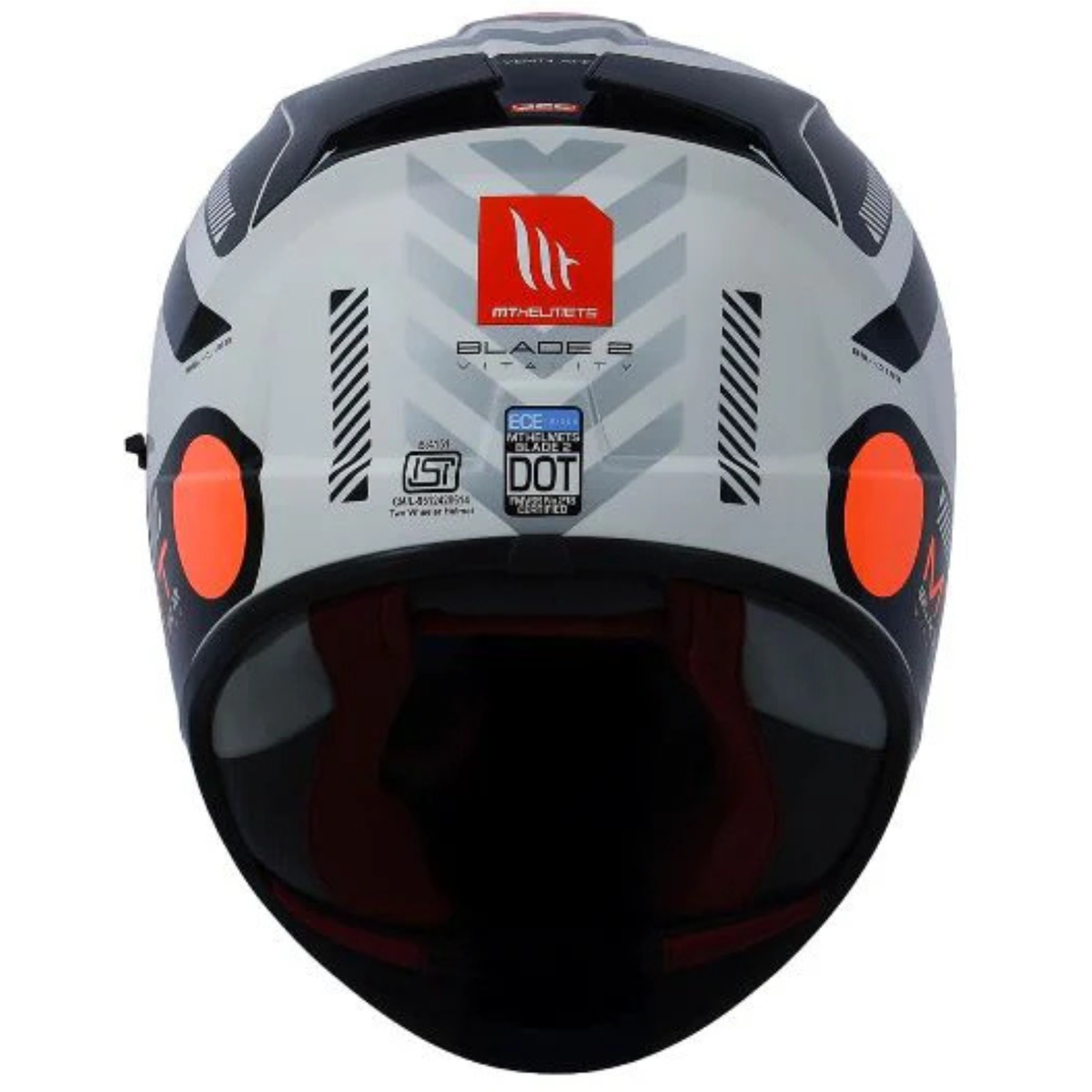 MT Blade 2 SV Vitality A4 Helmet - Gloss White Black Orange - MT Helmets