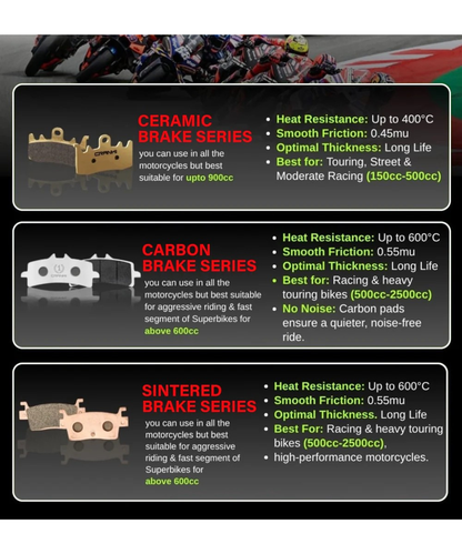 Crank1 Carbon Brake Pads for Benelli TNT 300 (2015 Onwards)