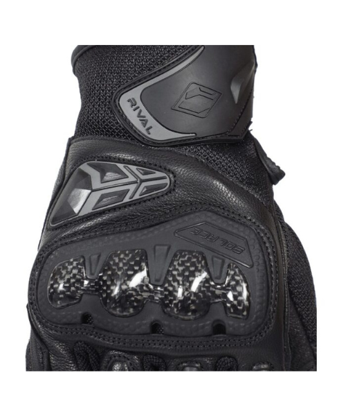 Solace Rival Carbon CE Motorcycle Riding Gloves - Black