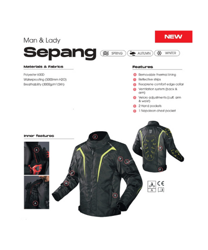 LS2 Sepang Riding Jacket - Black Dark Grey