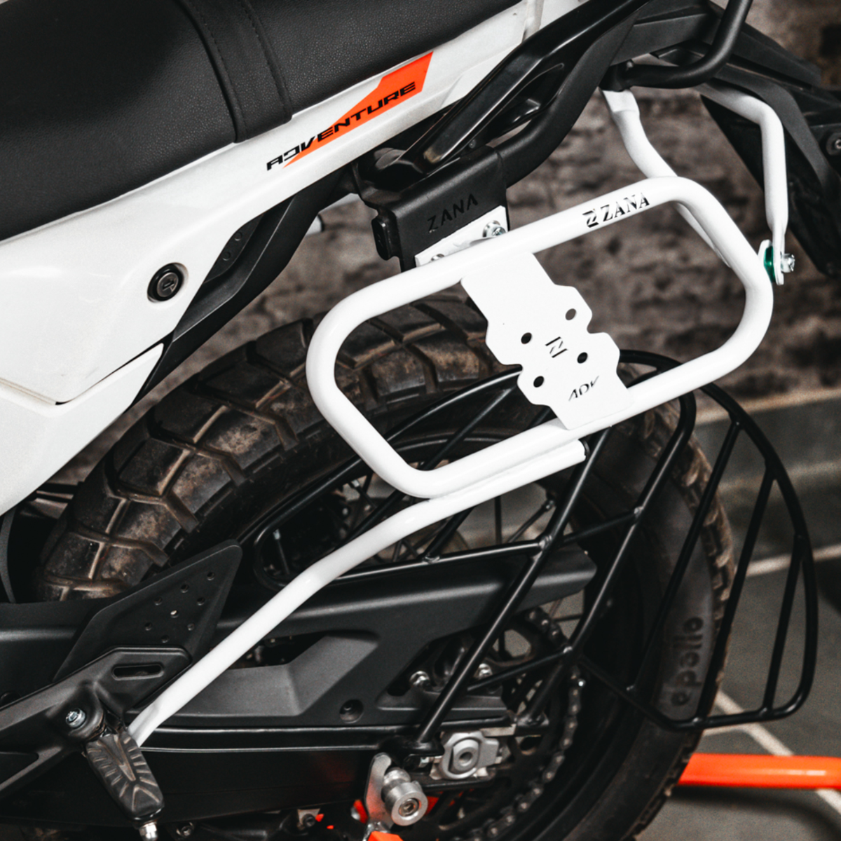 Zana KTM ADV 390 (2025) Saddle Stay V-1 with Jerry Can Mount - White - ZI-8581 - Zana