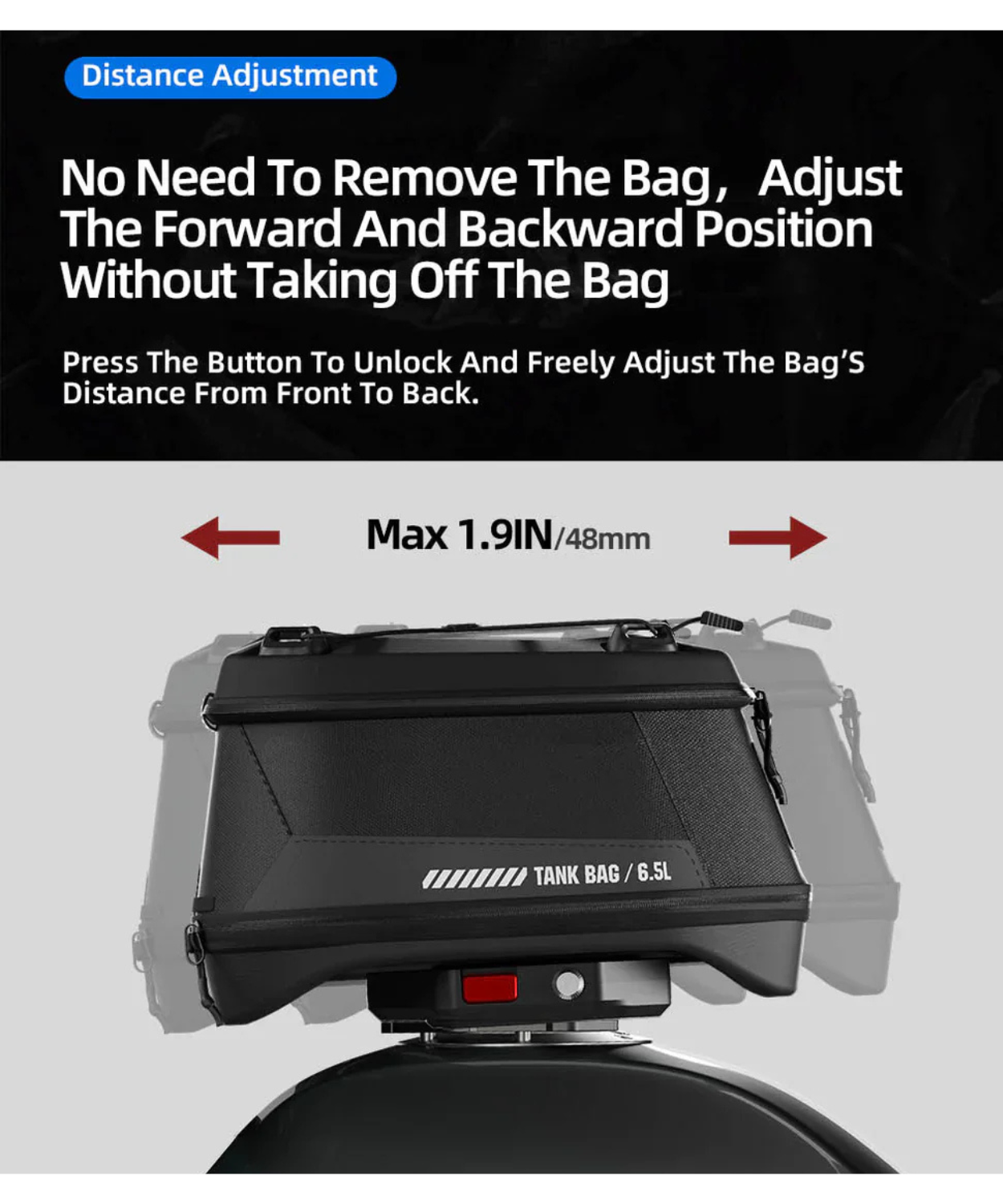 Rhinowalk Mechanic Series X Magnetic Tanklock Bag 5.6L - Black - MJX2011BK (Tanklock Ring Sold Separately)