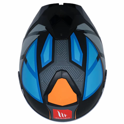MT Thunder 3 SV Pro Nova B2 Helmet - Matt Grey Blue Orange