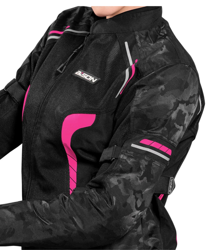 Bison ProGear Phoenix Women Riding Jacket - Hi-Viz Pink