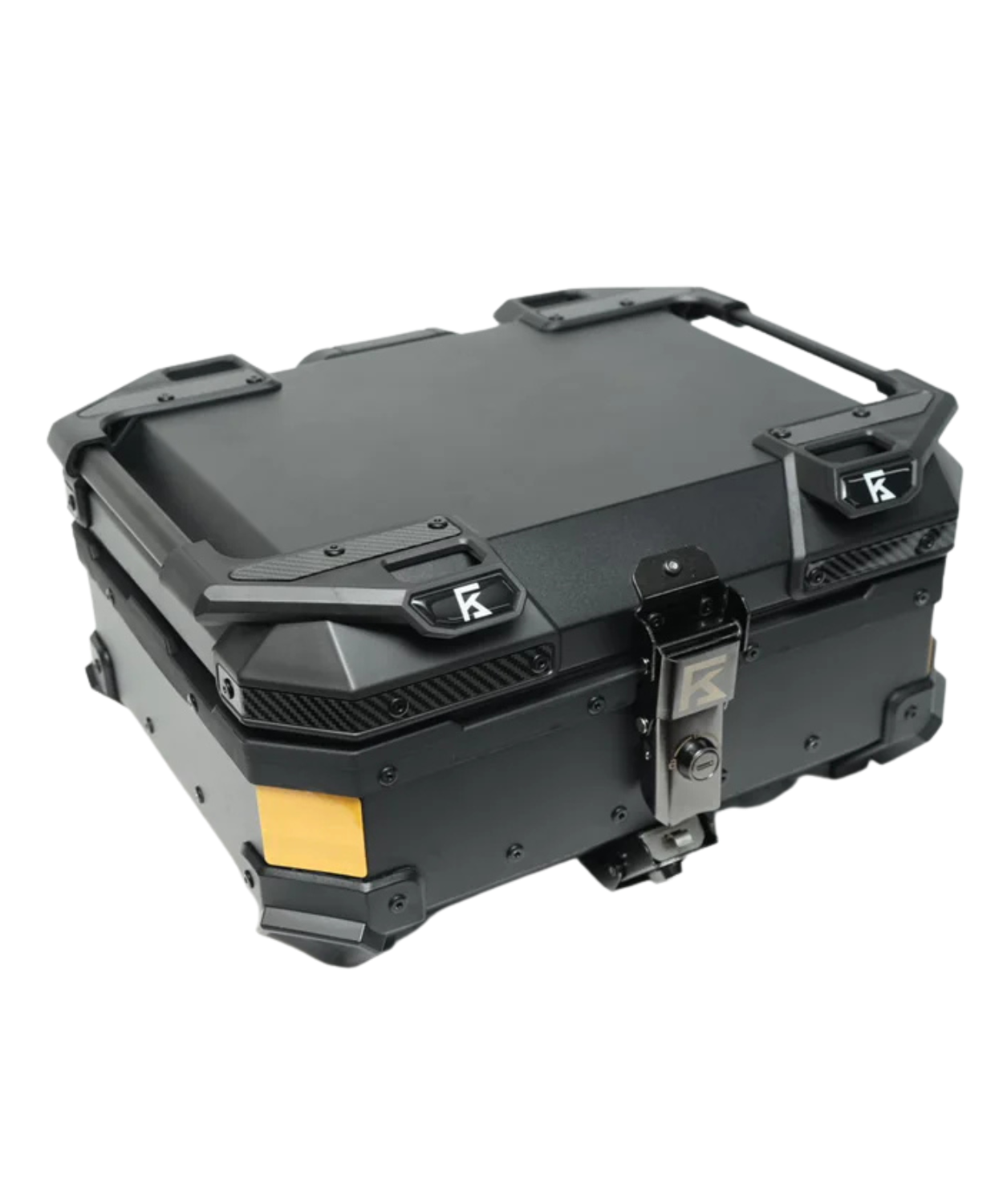 Kolga Bros Aluminium Alloy Carbon Moto Trunk 28L Top Box - Black Yellow - KBMT-05-28