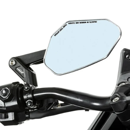 Moto Arch Universal Carbon Fiber CNC Aluminium Alloy Adjustable Rear View Mirror - White Glass