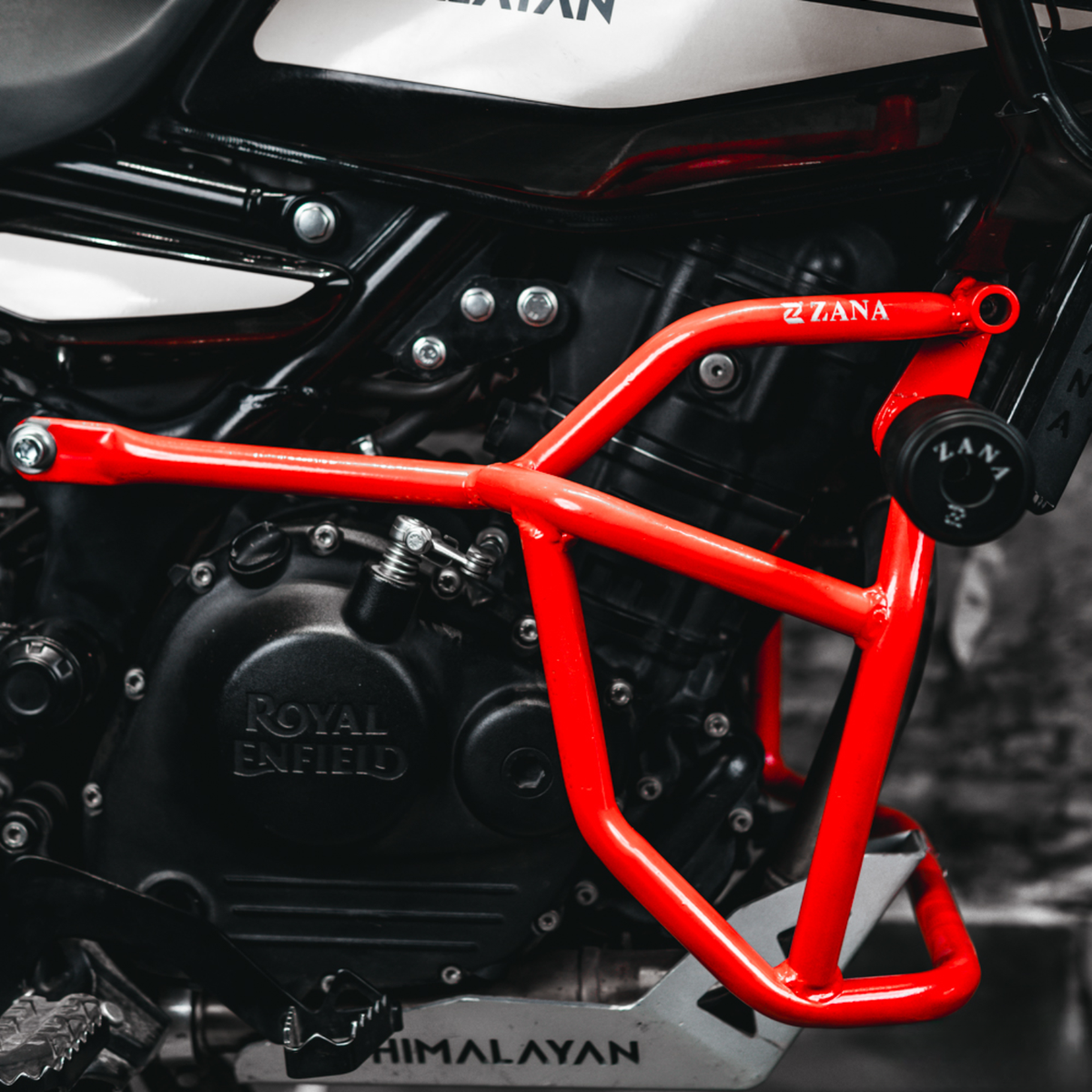 Zana Royal Enfield Himalayan 450 Crash Guard with Slider Type-1 / V-2 (MS) - Red - ZI-8754 - Zana