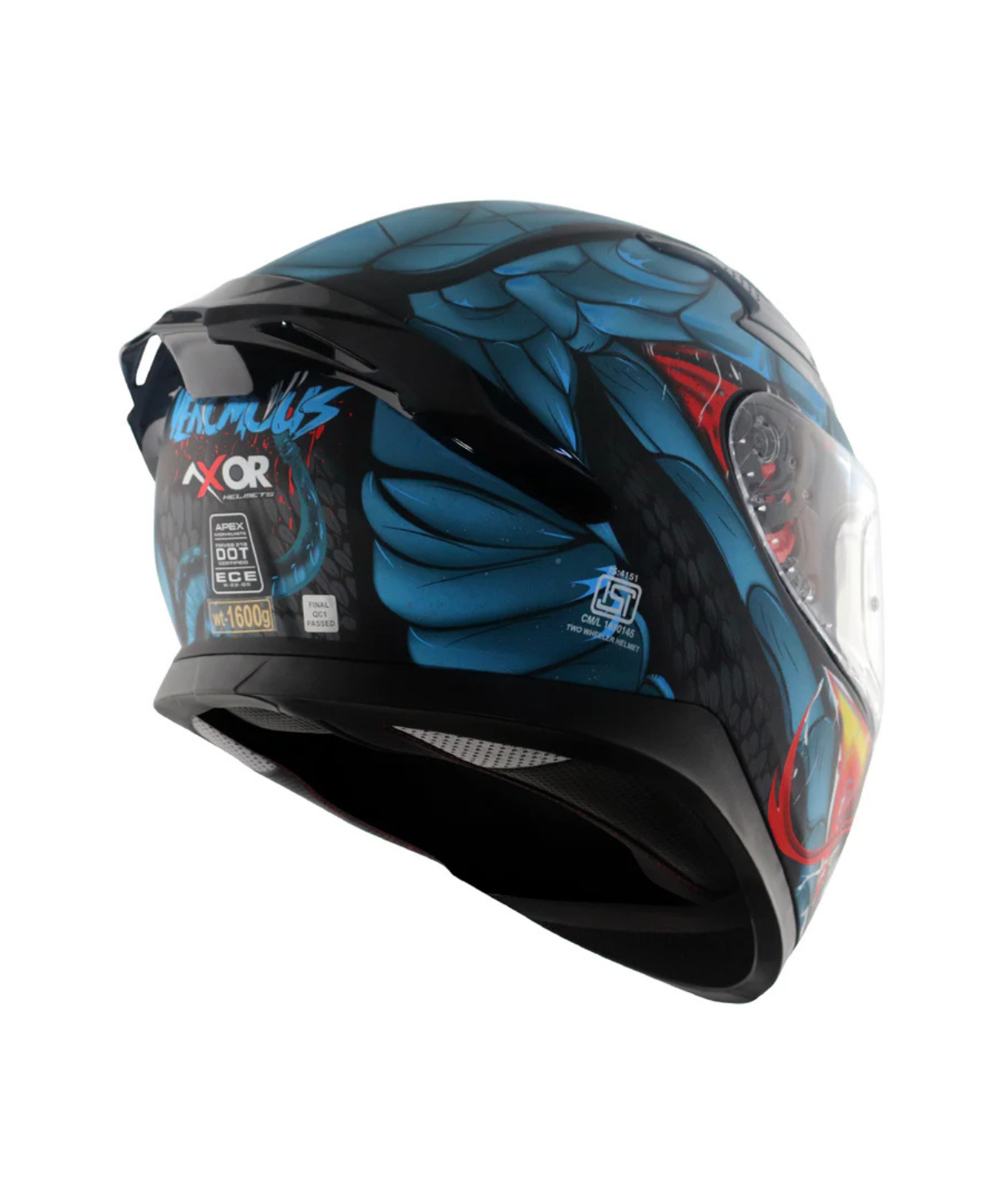 Axor Apex Venomous D/V Helmet - Dull Black Matt Blue