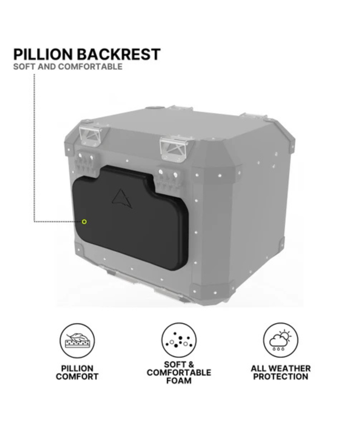 Auto Engina Aluminium Top Box 42L for Royal Enfield Himalayan 450 - Black