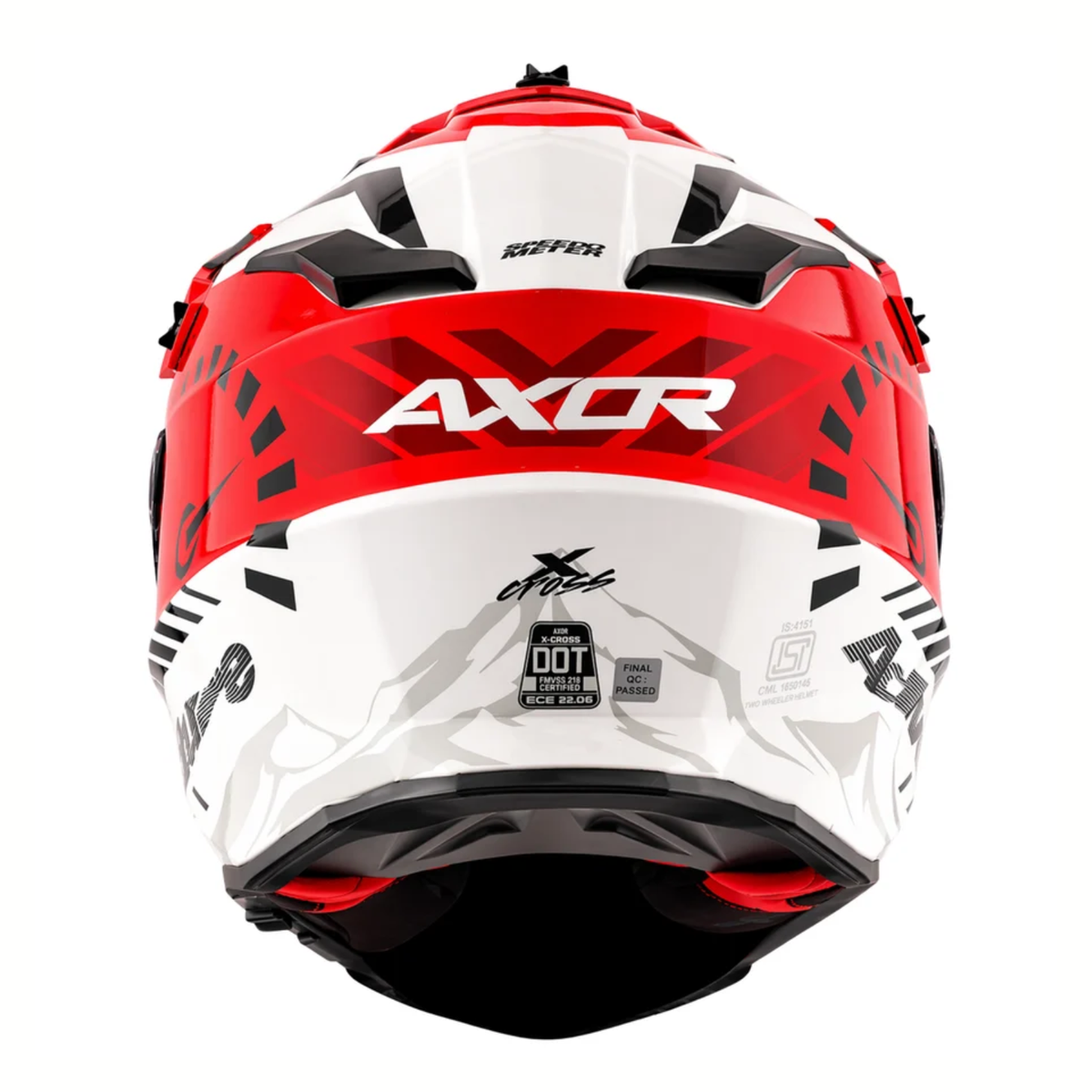 Axor X-Cross Dual Visor Speedometer Helmet - White Red