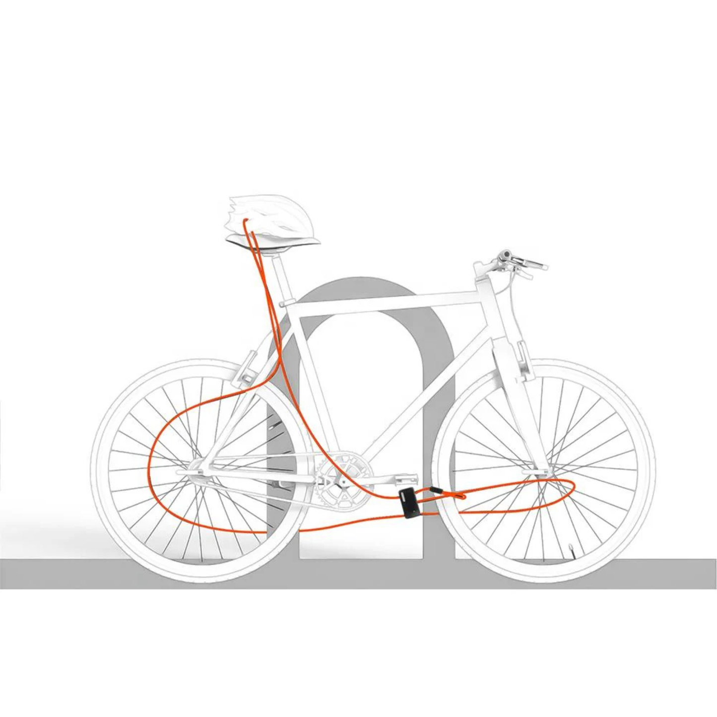 Rhinowalk 2 M Heavy Duty Bicycle Cable Lock - Orange - XM10200