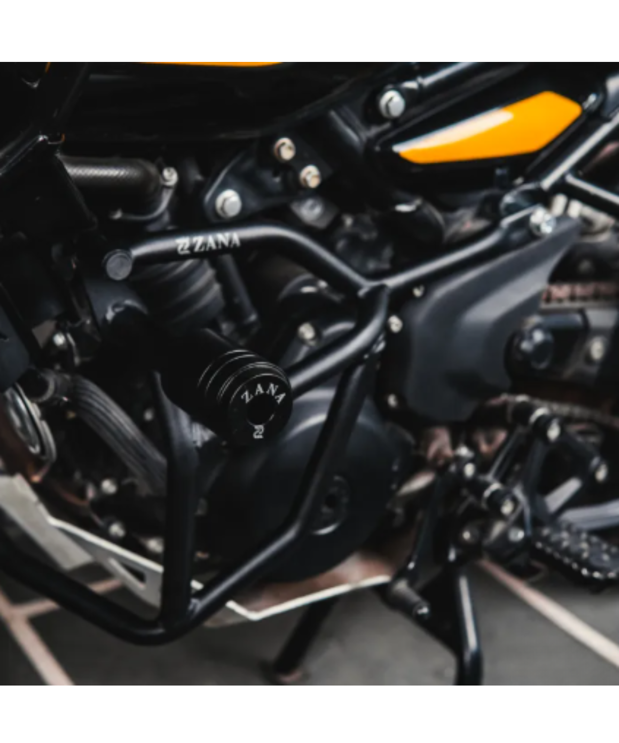 Zana Crash Guard for Himalayan 450 with Slider Black Texture Mild Steel Type-1 - ZI-8433