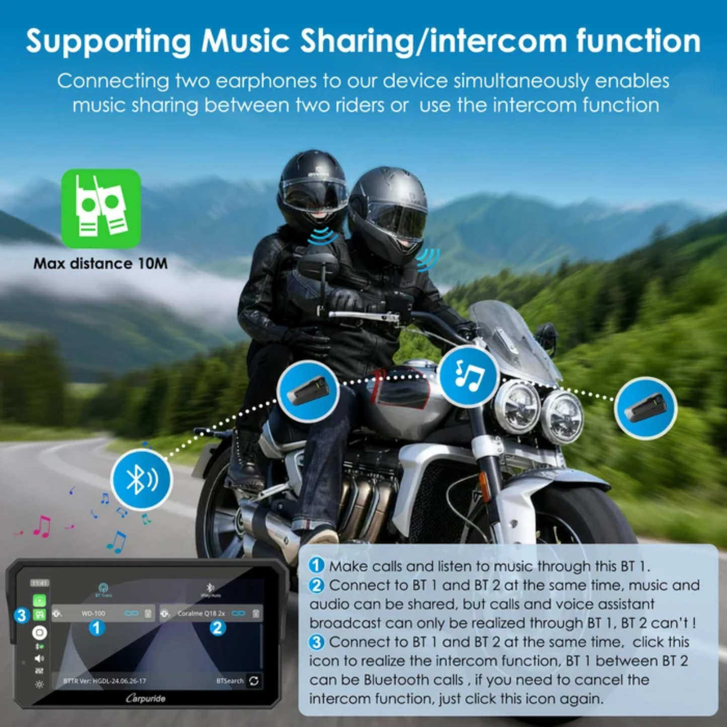 Carpuride W602S Pro 6-Inch Motorcycle CarPlay
