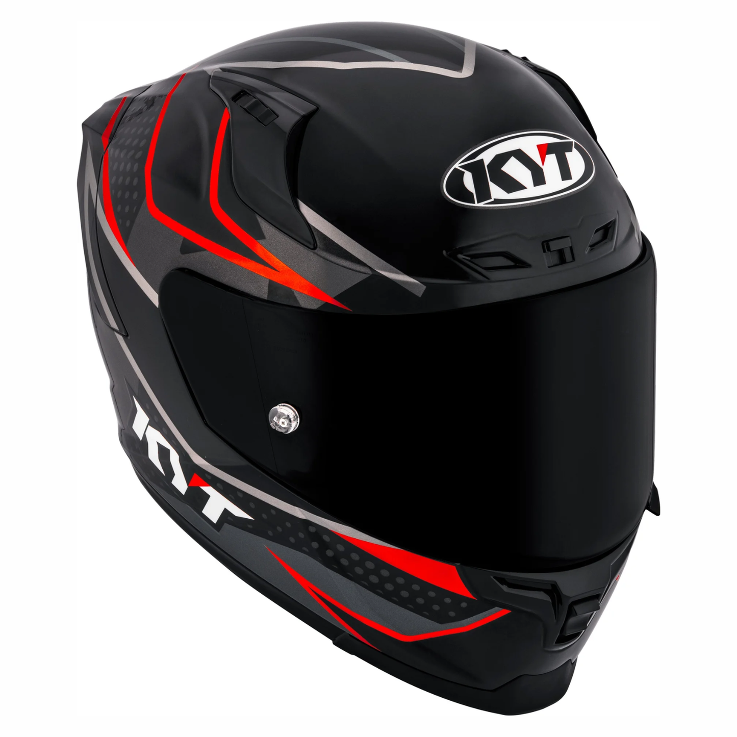KYT Striker SV Davo Replica Helmet - Gloss Black Red Fluro