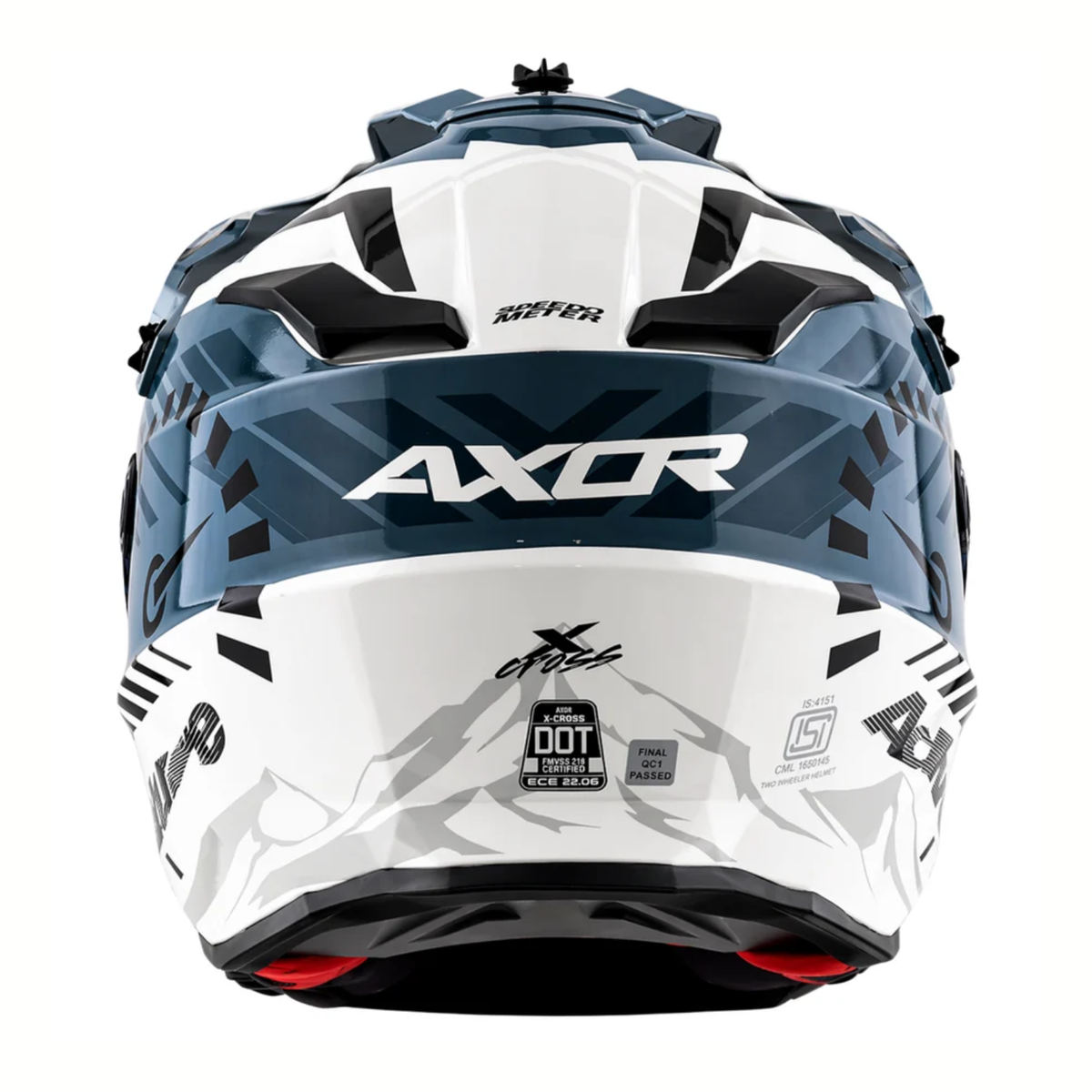 Axor X-Cross Dual Visor Speedometer Helmet - Gloss White Grey