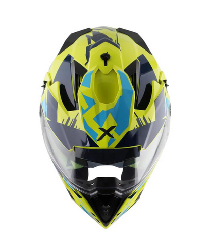 Axor X-cross X1 Dual Visor Helmet - Neon Yellow Blue