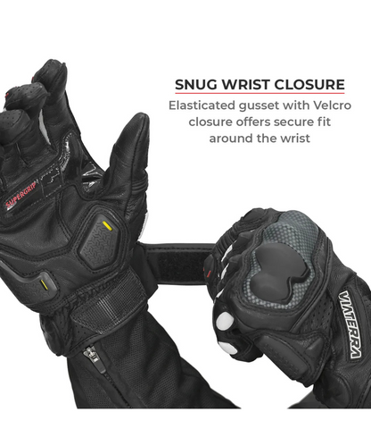 Viaterra Shifter Short Motorcycle Riding Gloves - Black
