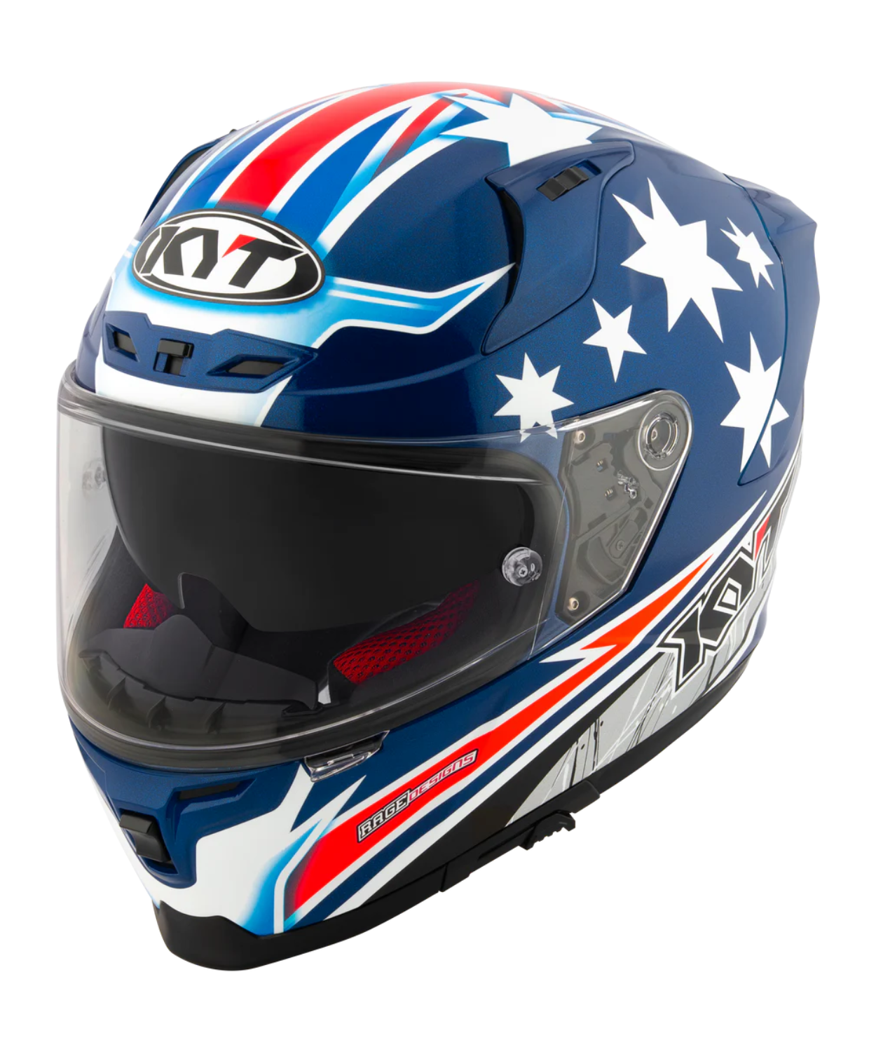 KYT Striker 2V Brock Parkes Replica Helmet - Gloss Blue White
