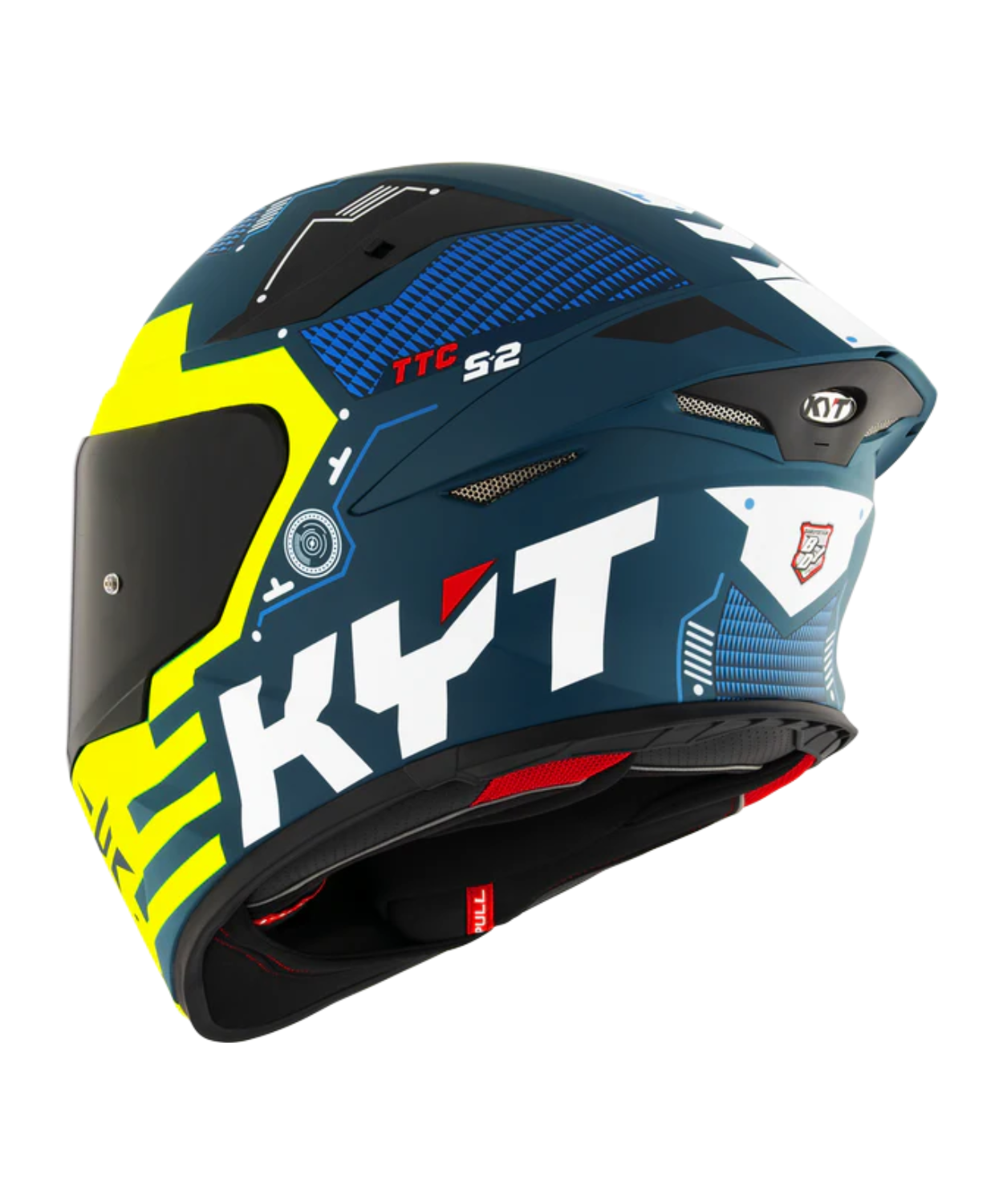 KYT TT-Revo Fuselage Helmet - Matt Yellow Blue