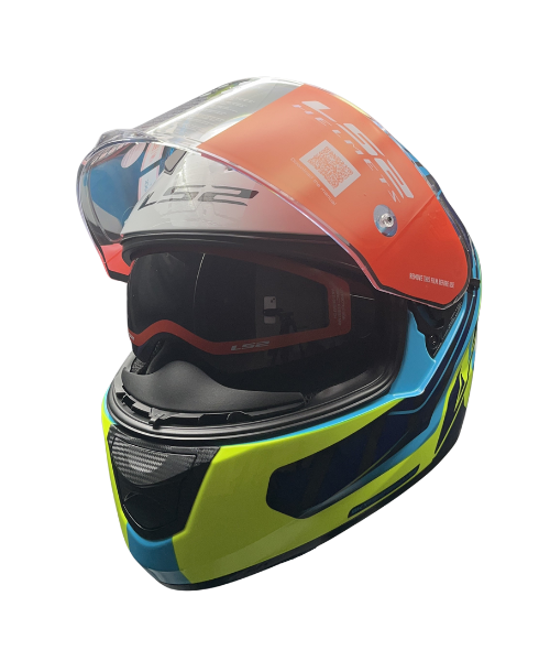 LS2 FF320 Stream Evo Letails Helmet - Blue Hi-Viz Yellow