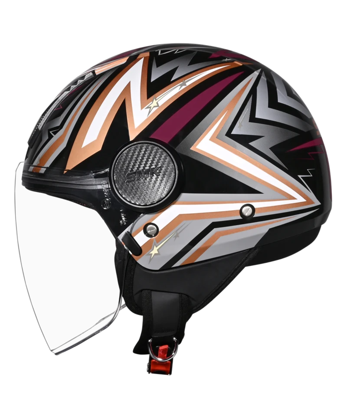 SMK Laminar Starz GL276 Half Face Helmet - Gloss Black Brown - SMK