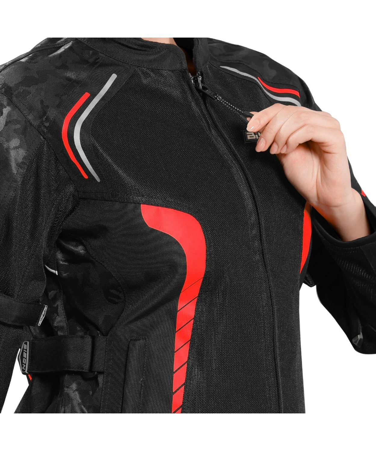Bison ProGear Phoenix Women Riding Jacket - Hi-Viz Red
