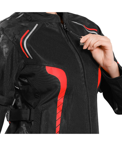 Bison ProGear Phoenix Women Riding Jacket - Hi-Viz Red
