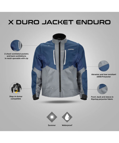 Acerbis X-Duro Enduro Riding Jacket - Blue Grey