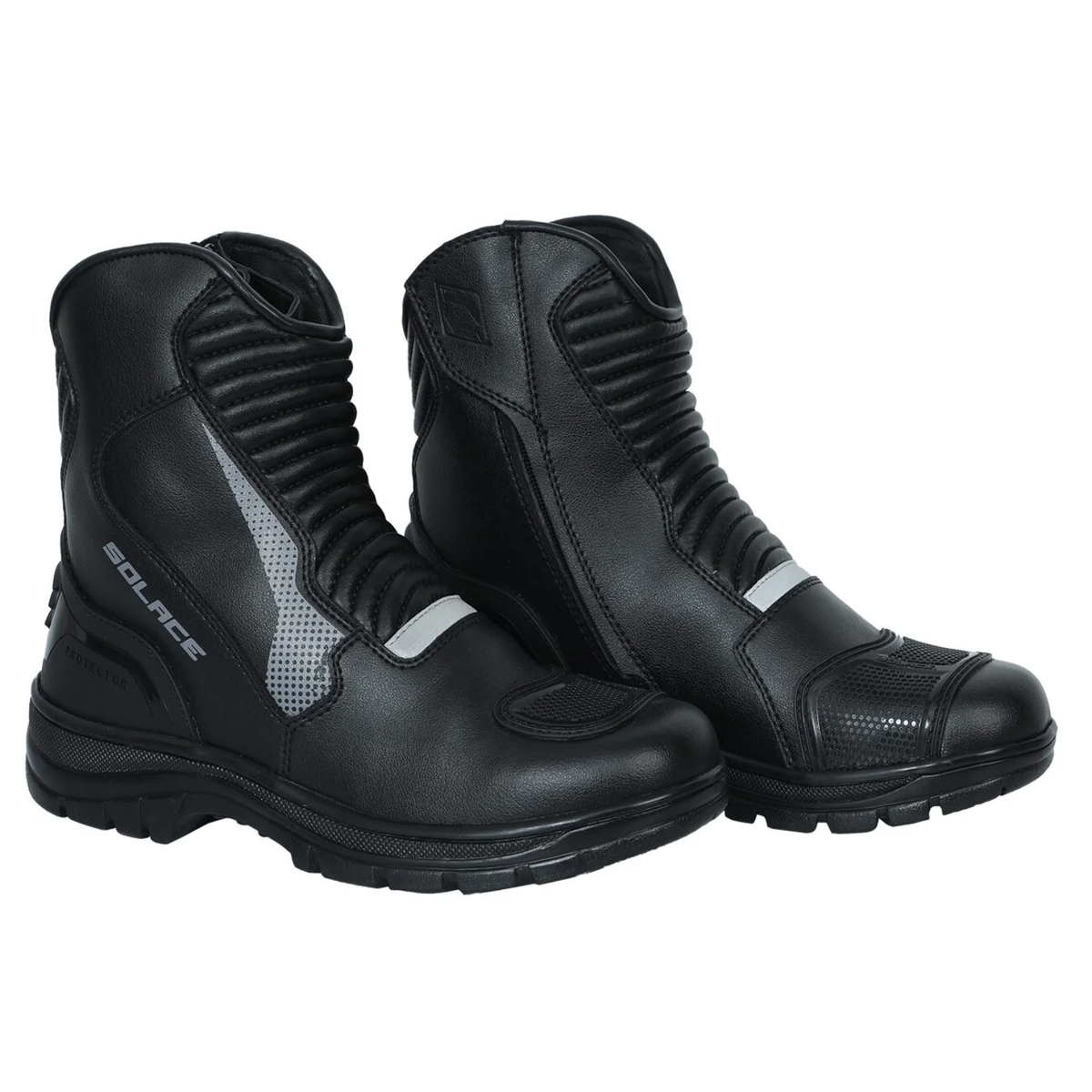 Solace Scout Motorcycle Boots - Black Grey - Solace