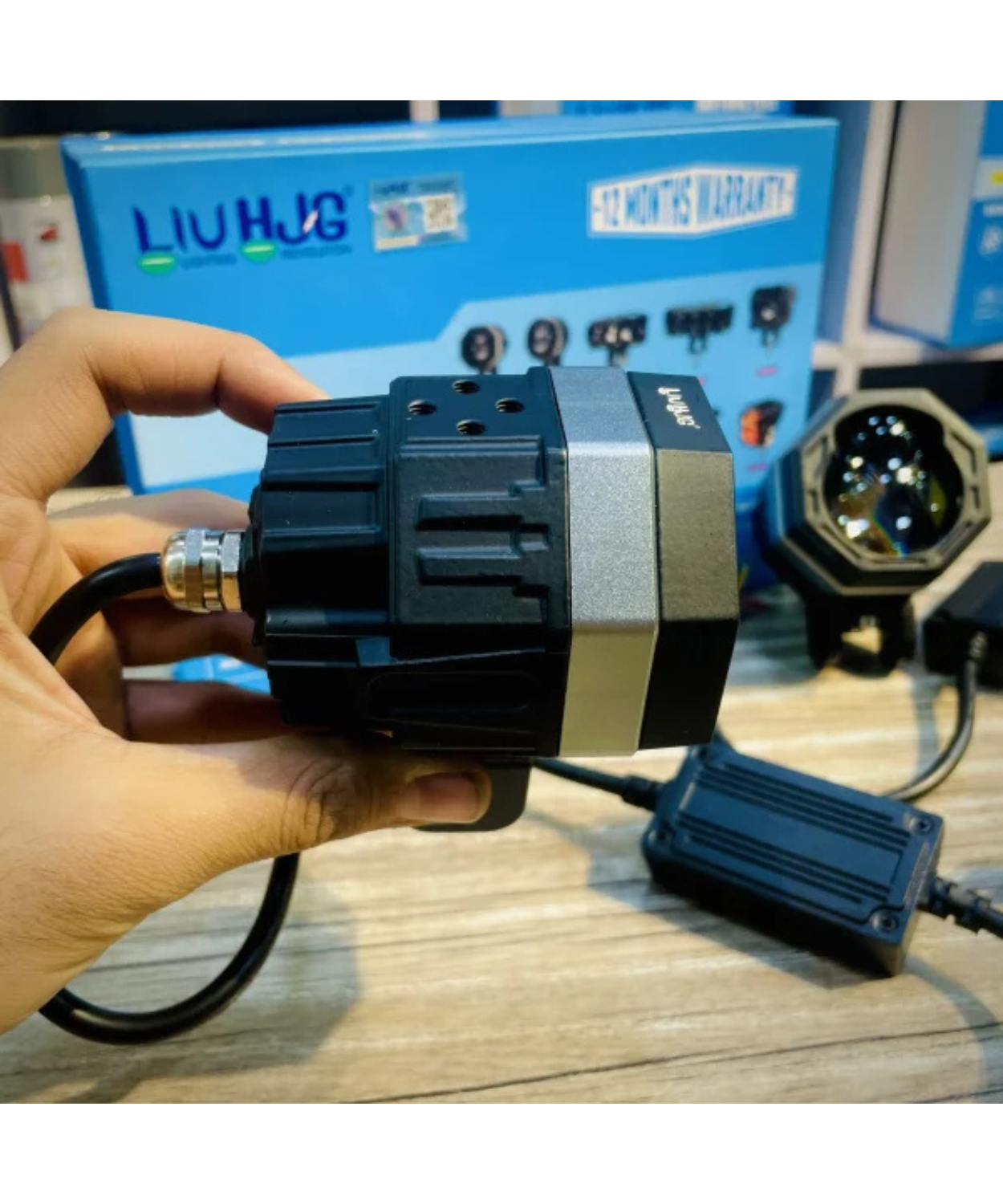 HJG 125 Dual Lens 120W White/Yellow Fog Light  (1 Year Warranty)