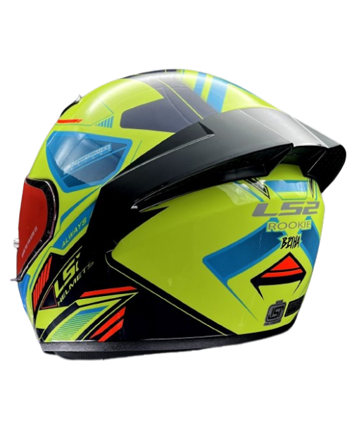 LS2 FF352 Rookie Betha Helmet - Hi Viz Yellow Navy Blue