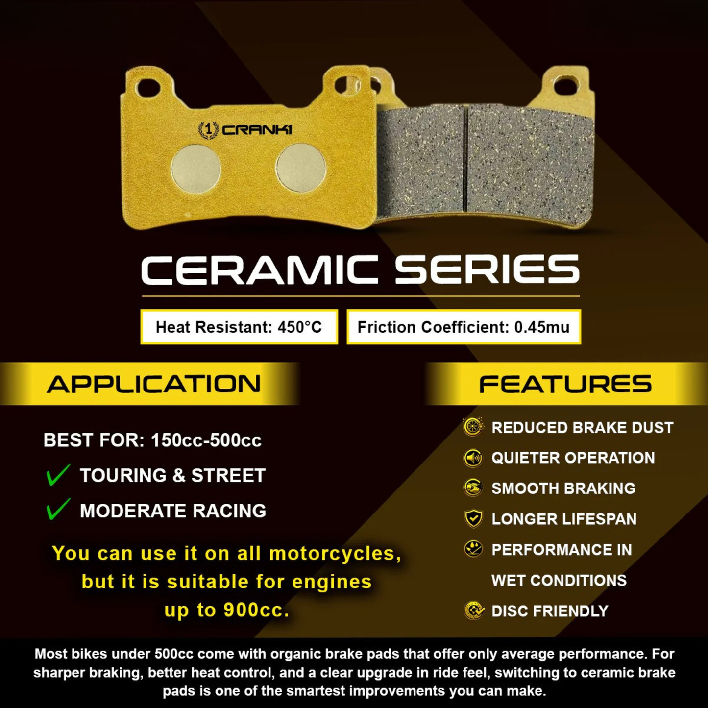Crank1 Harley Davidson X 440T (2026) Ceramic Brake Pads