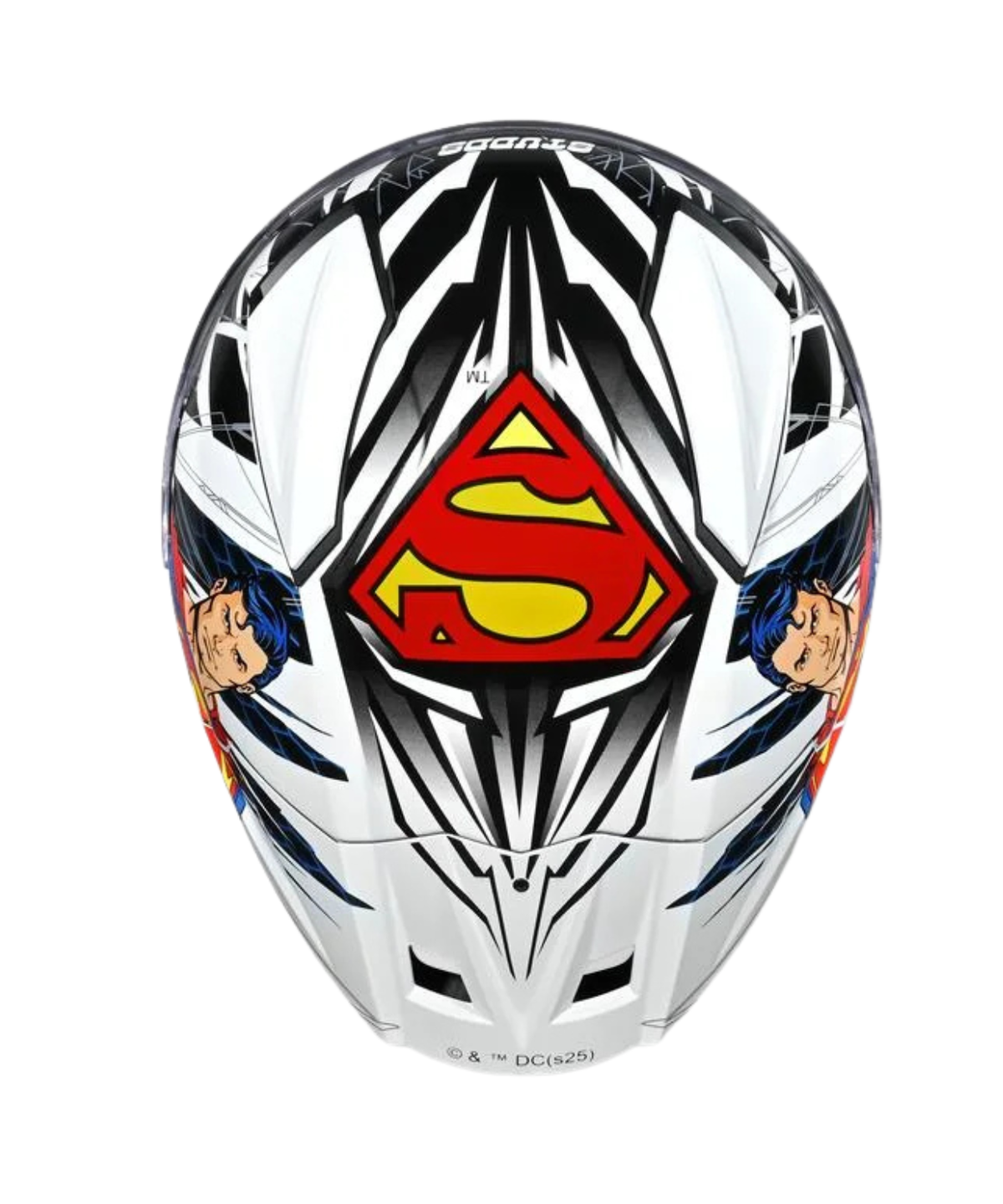 Studds Helios Superman Edition Graphics Helmet - Gloss White Blue N1 - Studds