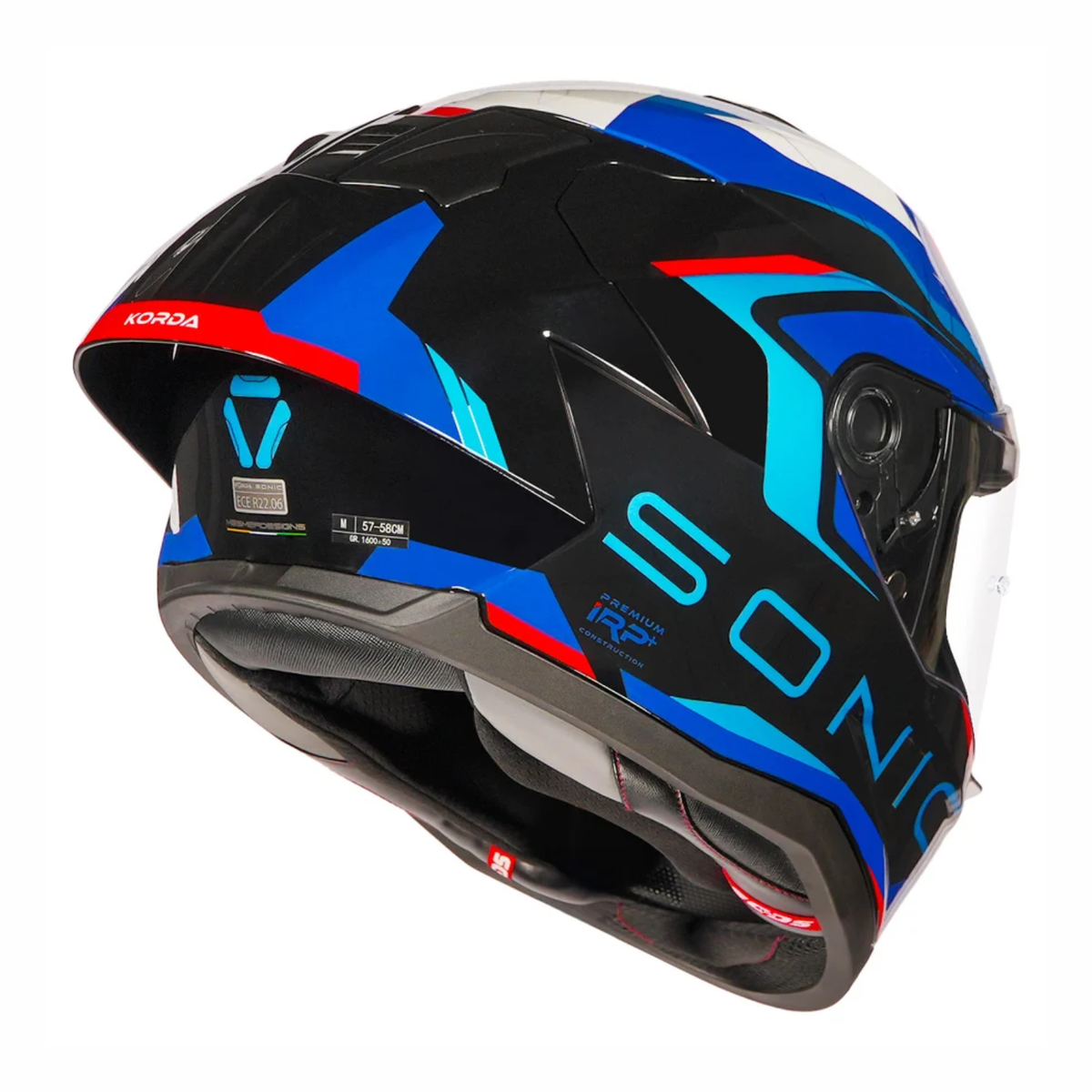 Korda Sonic GP Roadlion Helmet - Gloss Black Red Blue