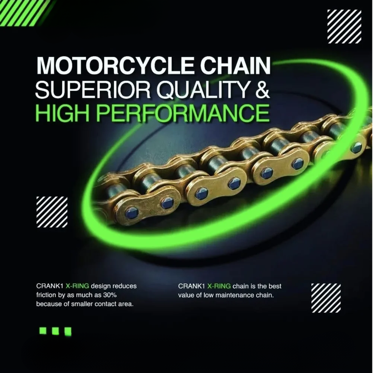 Crank1 Triumph Daytona 660 (2024 Onwards) 520 Pitch ZVM-X 120L Chain - Gold