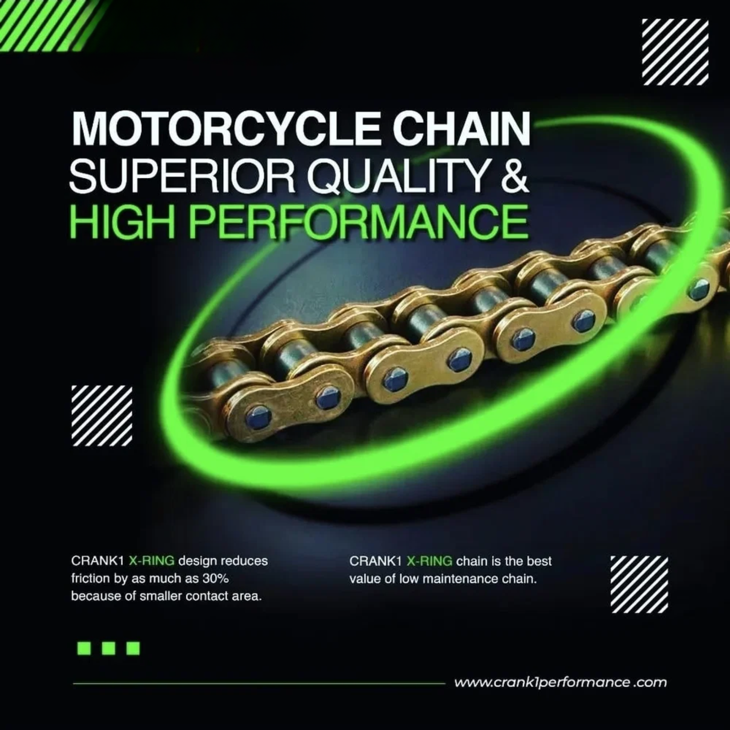 Crank1 Kawasaki Z800 (2013-2018) 520 Pitch ZVM-X 114L Chain - Gold