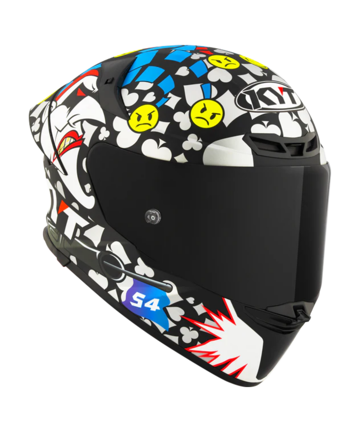 KYT TT-Revo Riccardo Rossi 2022 Replica Helmet - Matt Black Red Blue - KYT Helmets