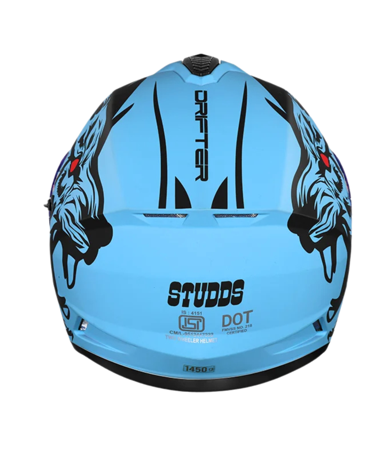 Studds Drifter D2 Leopard Decor Graphics Helmet - Matt Blue Black N9
