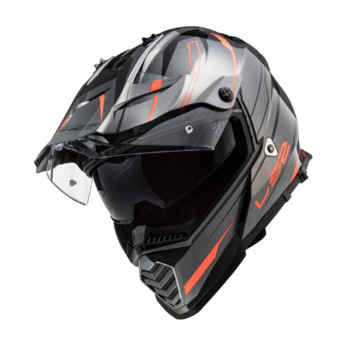 LS2 MX436 Pioneer Evo Dual Sport Helmet - Gloss Knight Titanium Orange - XL (Open Box)
