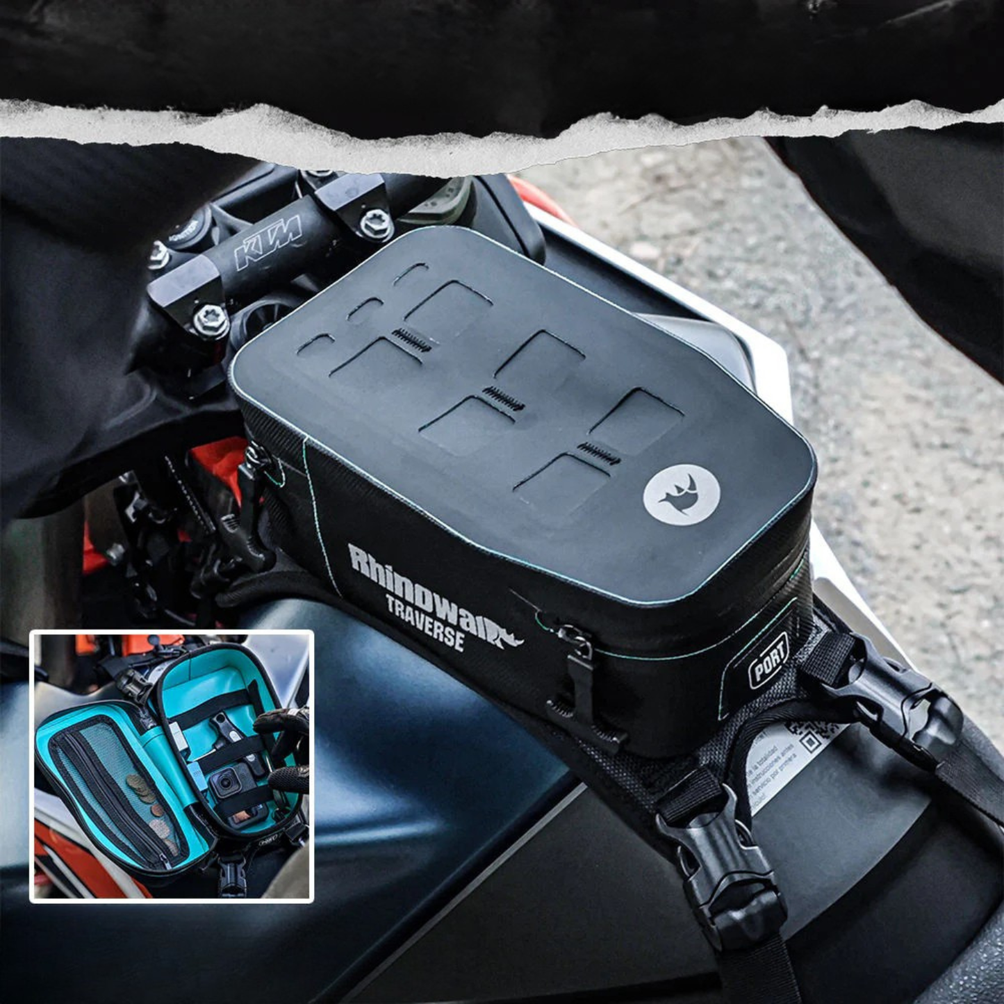 Rhinowalk Waterproof Fuel Tank Bag 2L - Black - MCY2601