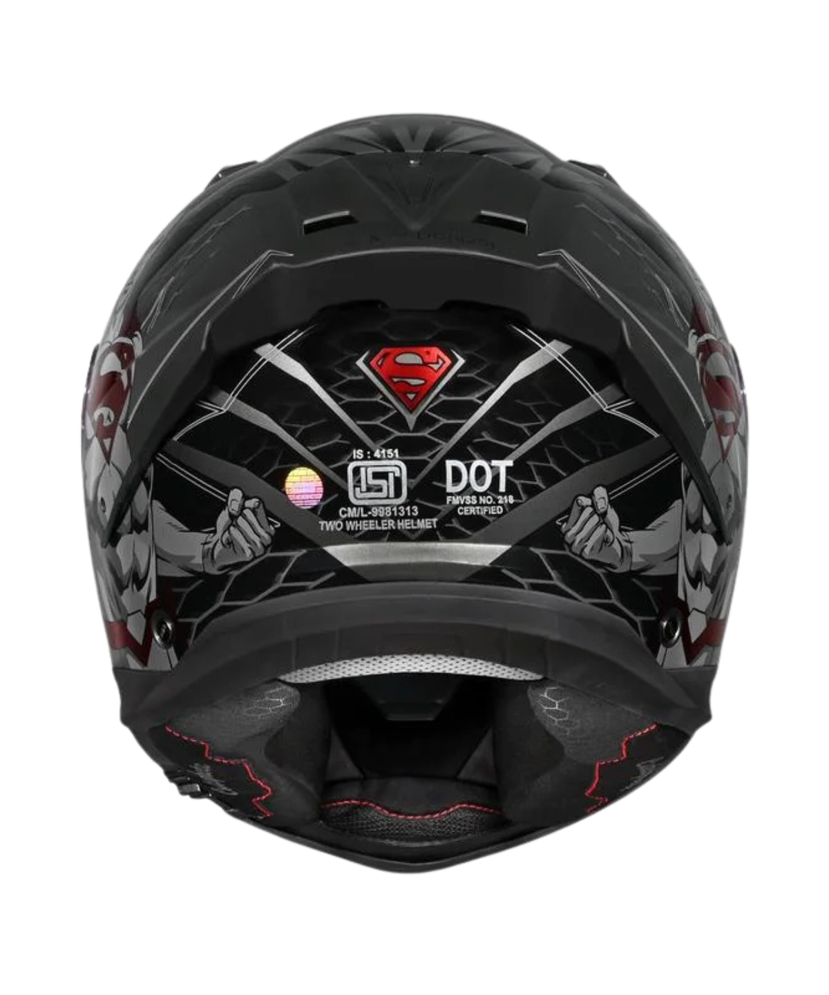 Studds Helios Superman Edition Graphics Helmet - Gloss Grey Red N2 - Studds