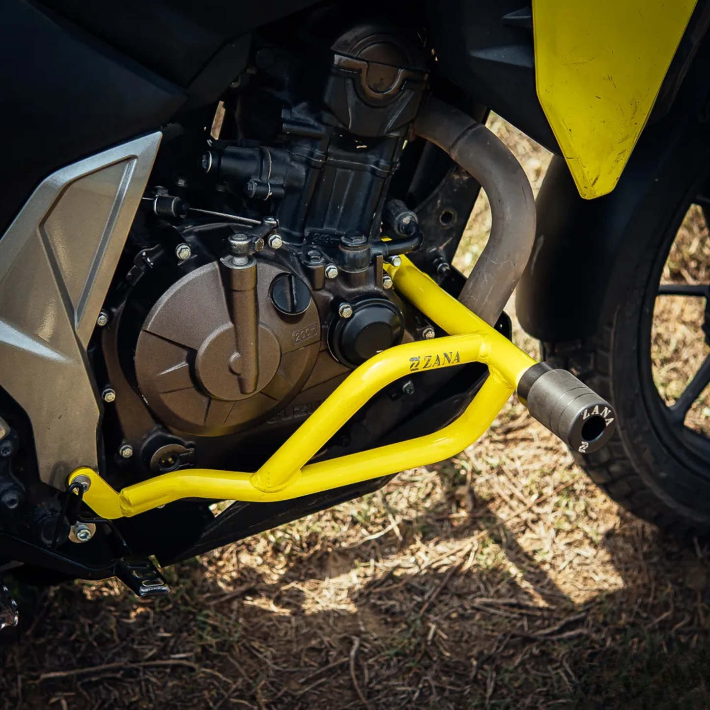 Zana Suzuki V-Strom SX 250 Upper & Lower Crash Guard with Slider Combo - Yellow - ZI-8757 / 8759