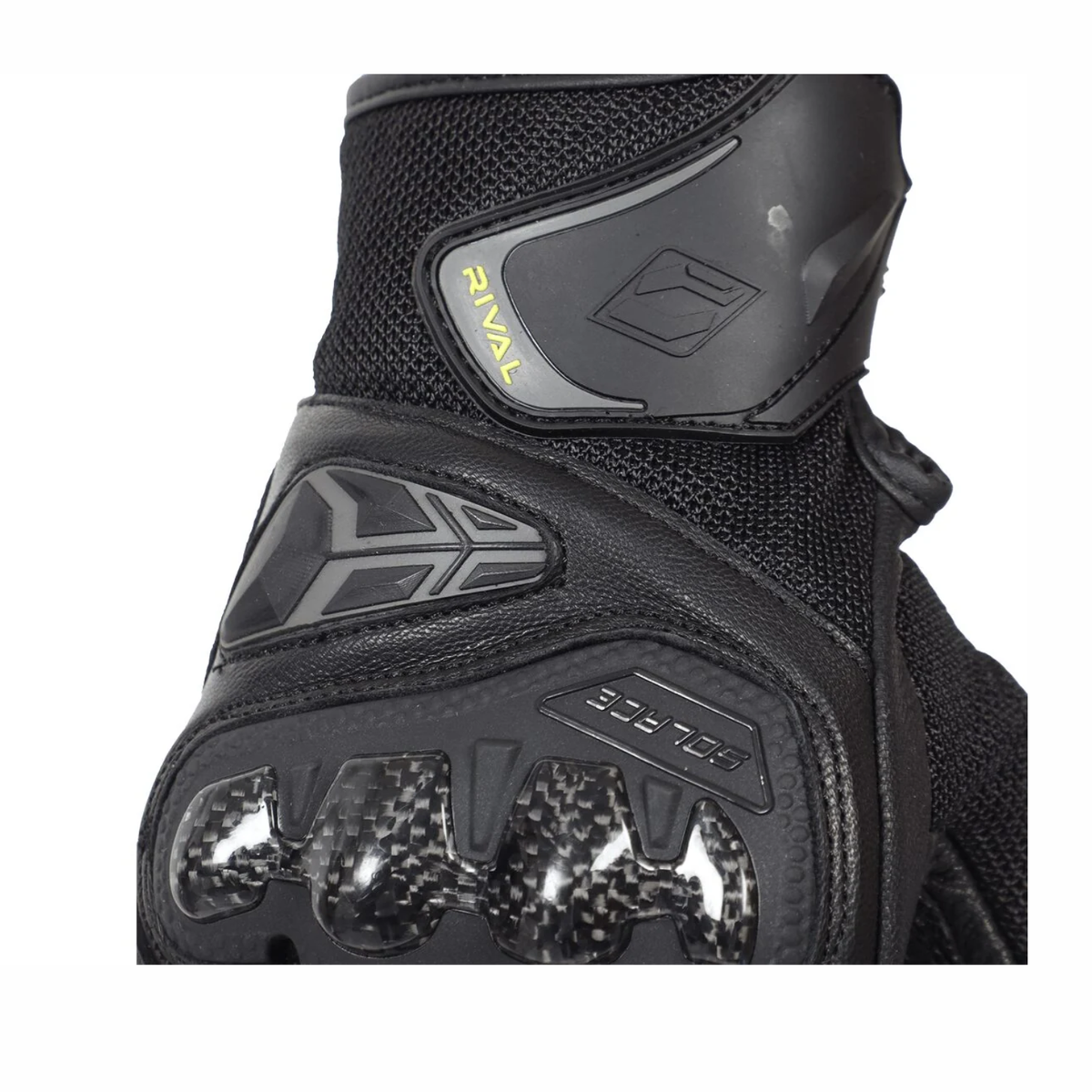 Solace Rival Carbon CE Motorcycle Riding Gloves - Neon - Solace