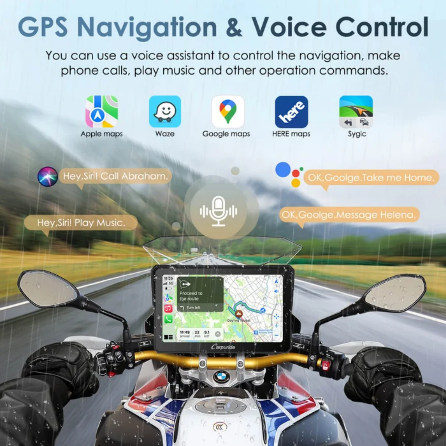 Carpuride W702BS BMW Motorcycle CarPlay with OEM Controller Integration
